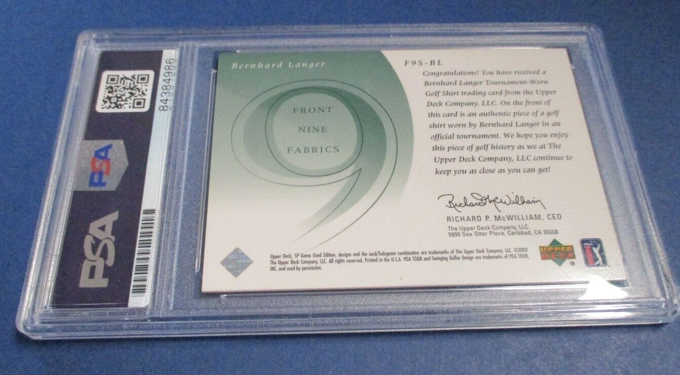 PGA's Bernhard Langer Autographed Signed 2002 Upper Deck SP Card PSA Slab