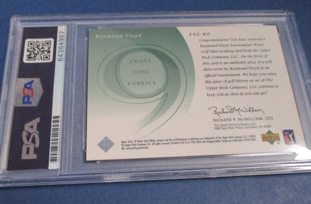 PGA's Ray Floyd Autographed Signed 2002 Upper Deck SP Card#F9S-RF PSA Slab