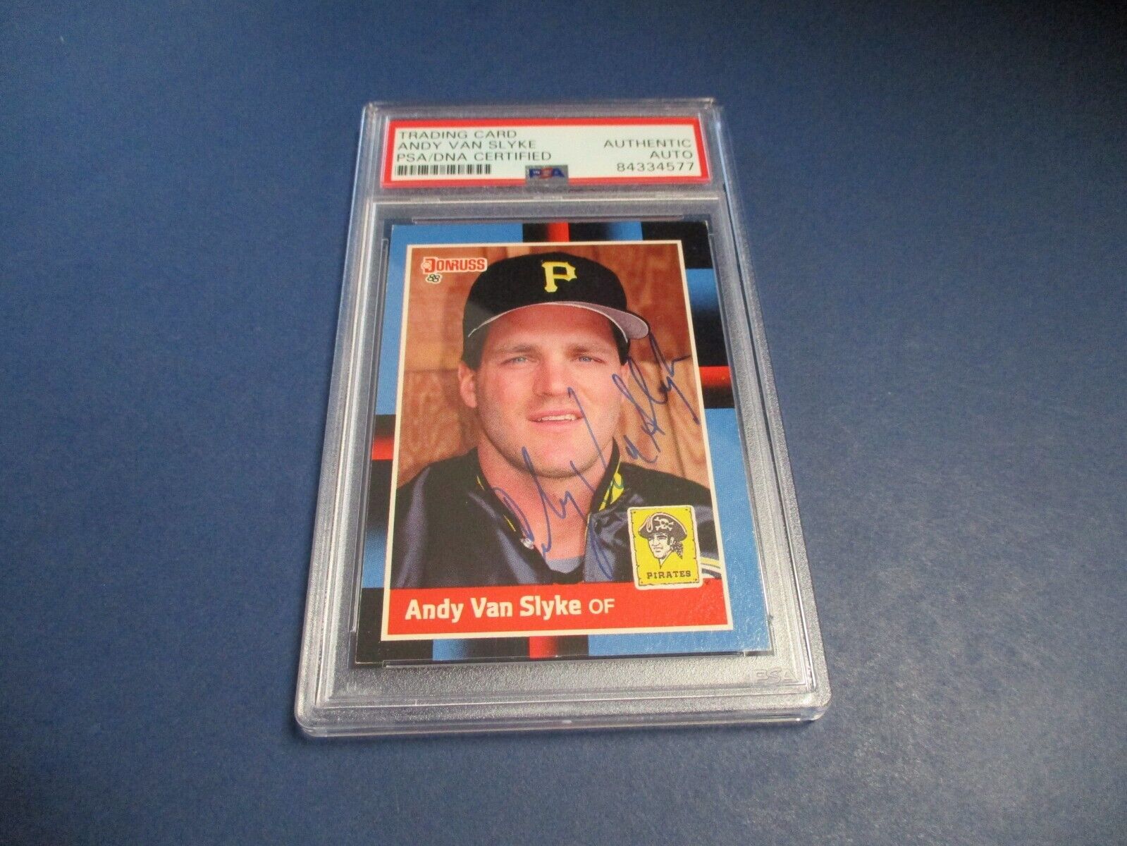 MLB Andy Van Slyke Pirates Autographed Signed 1988 Donruss Card #291 PSA Slab