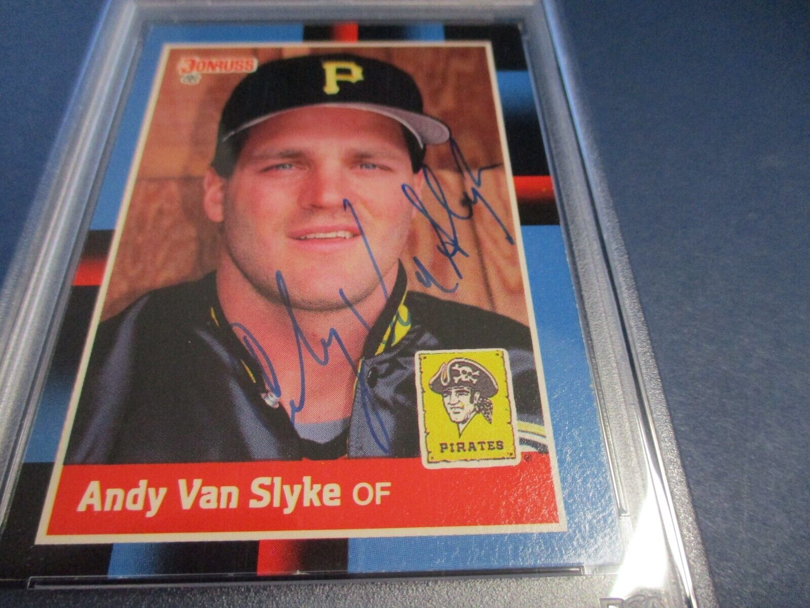 MLB Andy Van Slyke Pirates Autographed Signed 1988 Donruss Card #291 PSA Slab