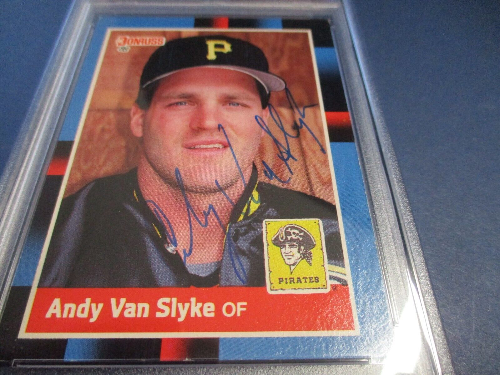 MLB Andy Van Slyke Pirates Autographed Signed 1988 Donruss Card #291 PSA Slab