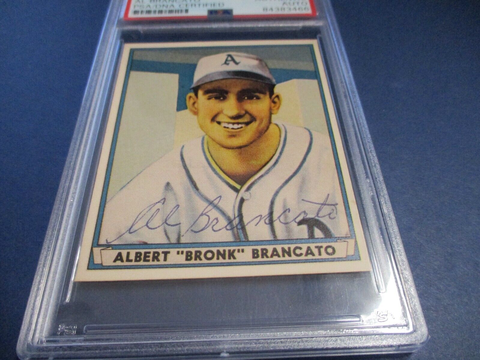 MLB Al Brancato Athletics Autographed Signed 1941 Playball RP Card #43 PSA slab