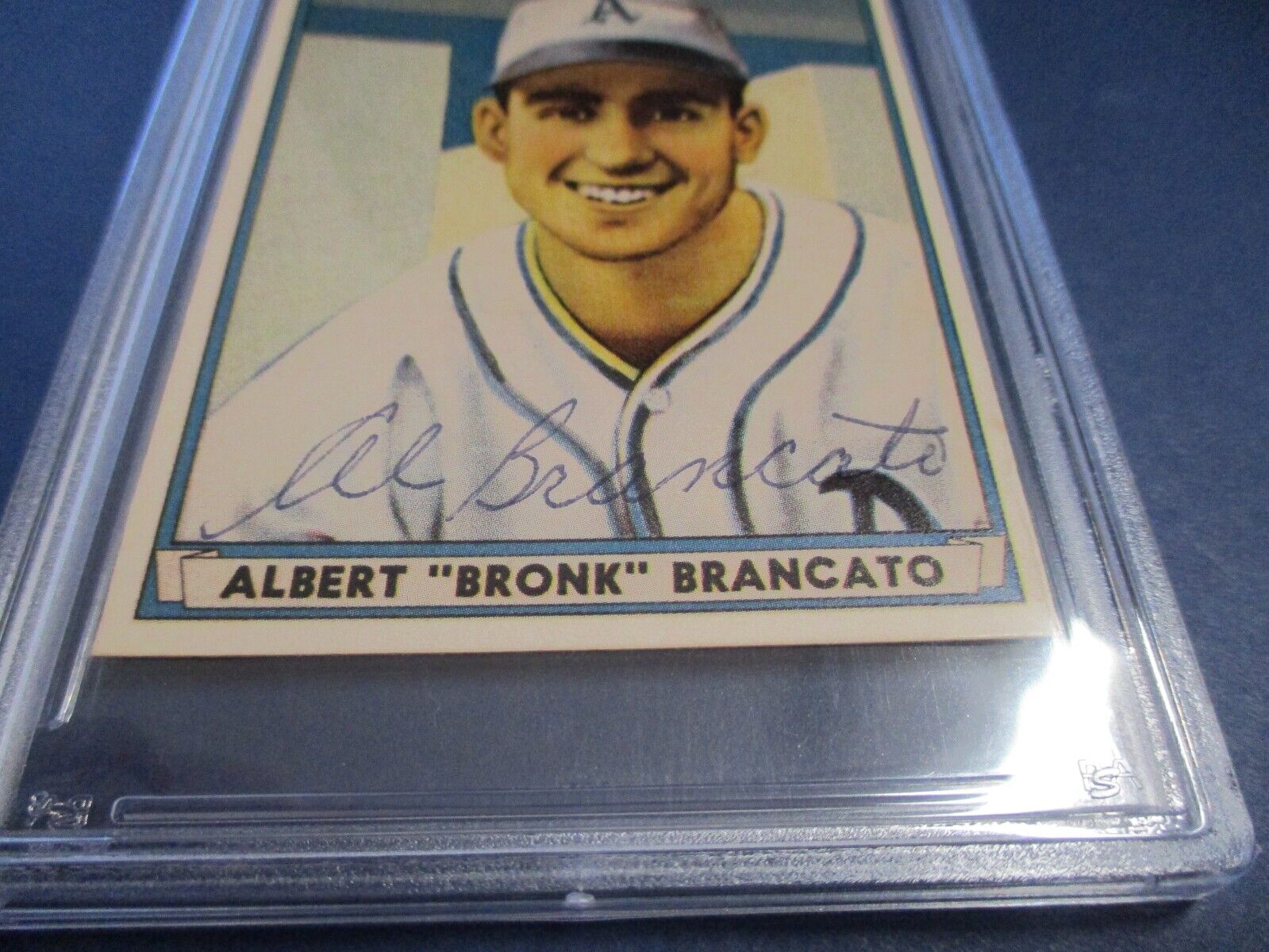 MLB Al Brancato Athletics Autographed Signed 1941 Playball RP Card #43 PSA slab