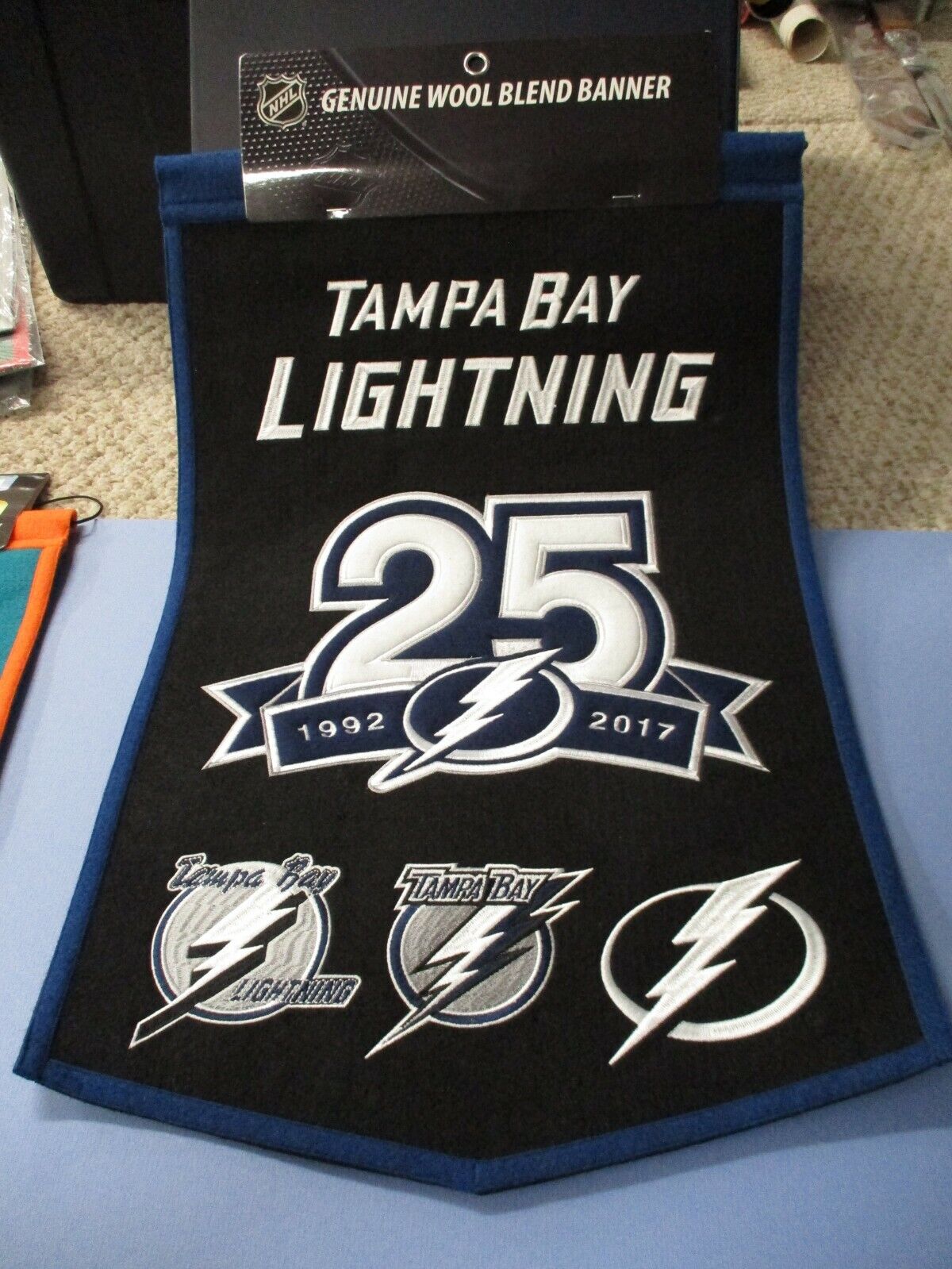 Tampa Bay Lightning Winning Streak Embroidered Wool Blend Banner 21x14