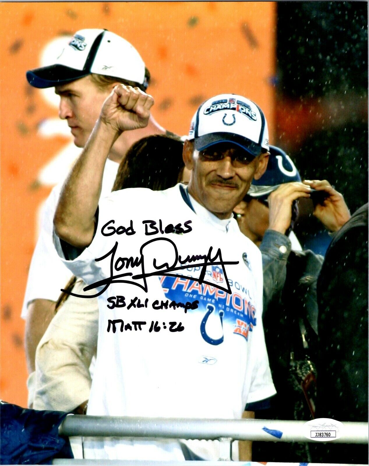 Tony Dungy Indianapolis Colts Autographed Signed 8x10 Photo JSA COA #JJ83760