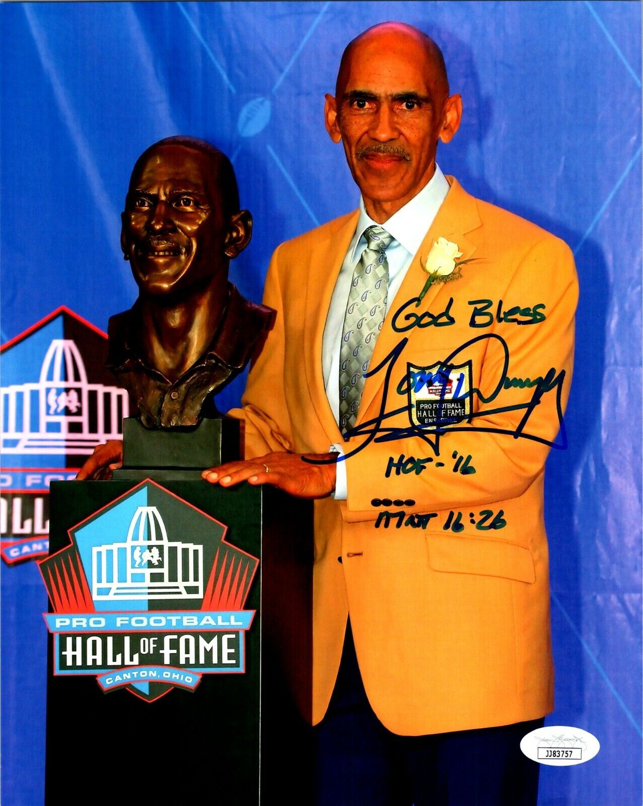 Tony Dungy Hall of Fame Autographed Signed 8x10 Photo JSA COA #JJ83757