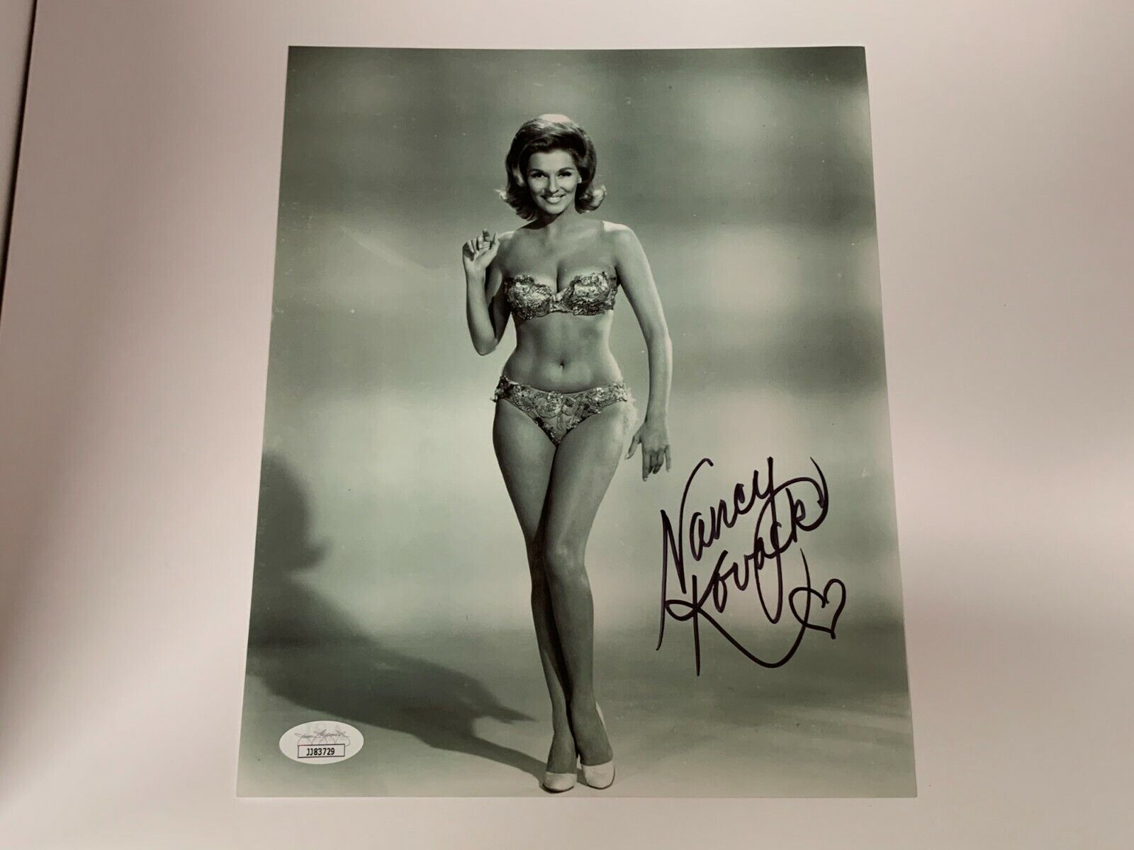 Nancy Kovak Swimsuit Autographed Signed 8x10 B&W Photo JSA COA #JJ83729