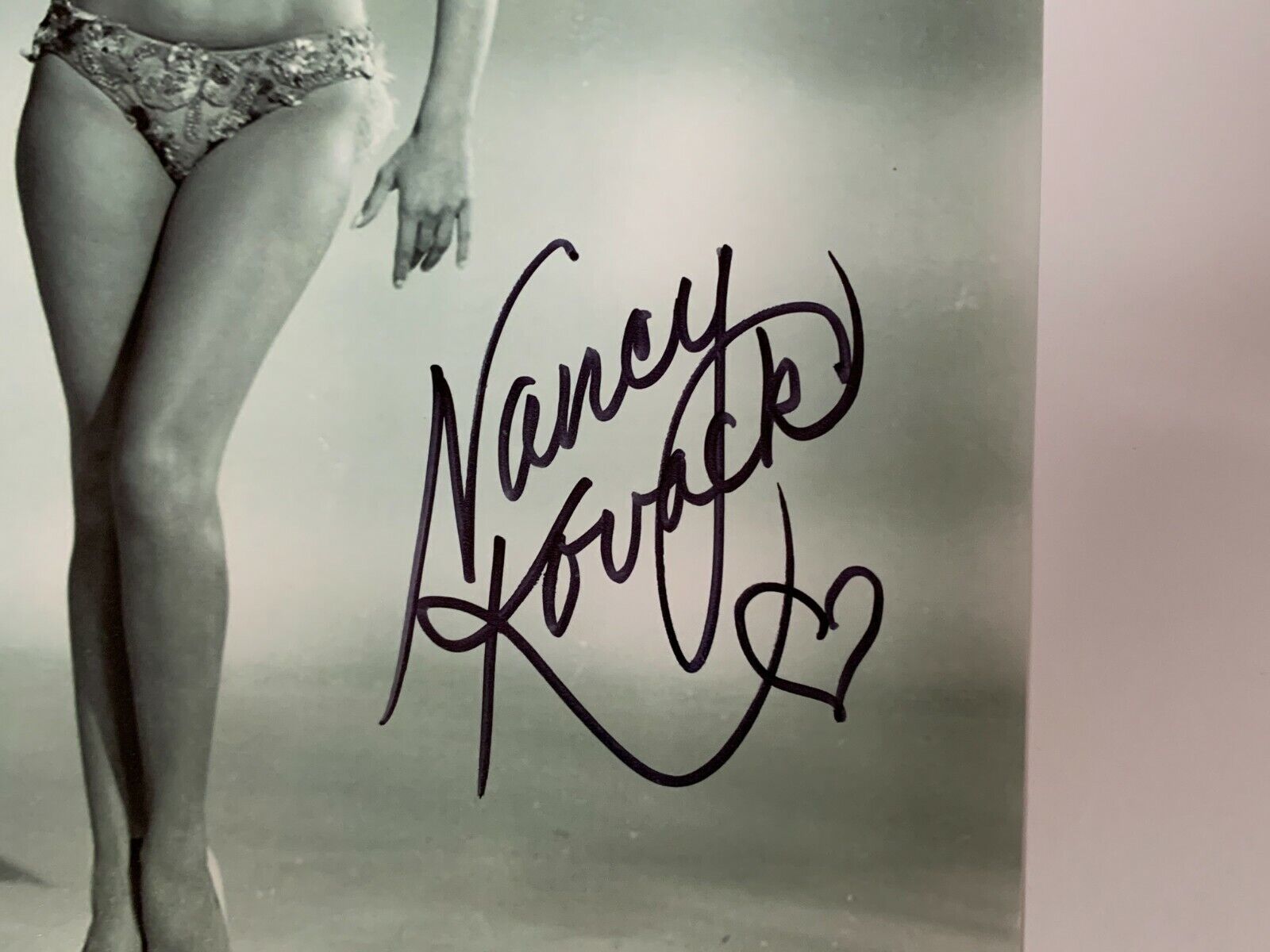 Nancy Kovak Swimsuit Autographed Signed 8x10 B&W Photo JSA COA #JJ83729