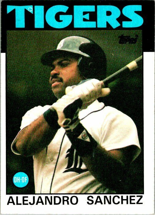 1986 Topps Baseball Card Alejandro Sanchez Misprint Card! #528 Pendleton Back