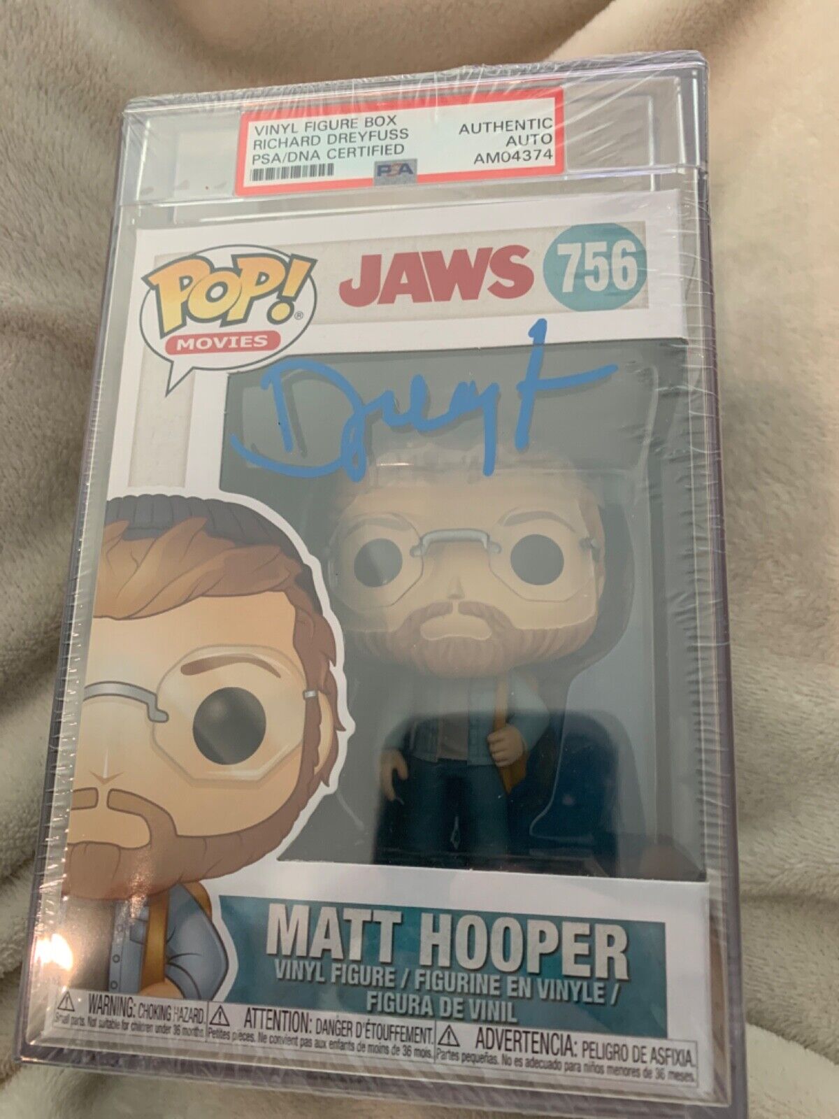 Richard Dreyfuss Signed Funko Pop PSA Slabbed Certified Matt Hooper Jaws #756 B