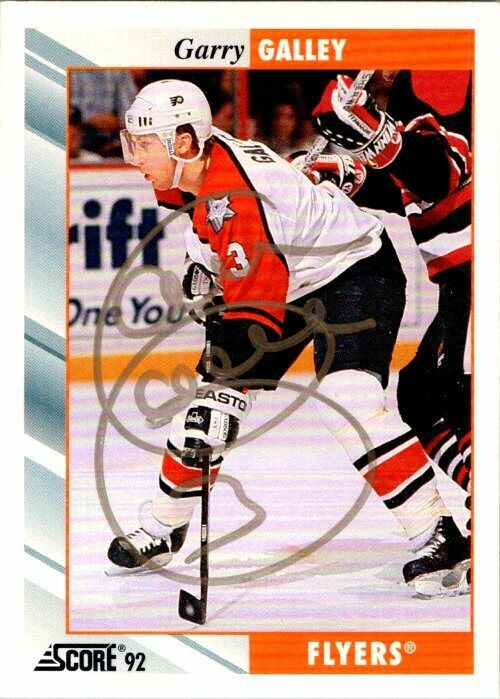 Garry Galley Philadelphia Flyers Hand Signed 1992-93 Score Hockey Card #19 NM