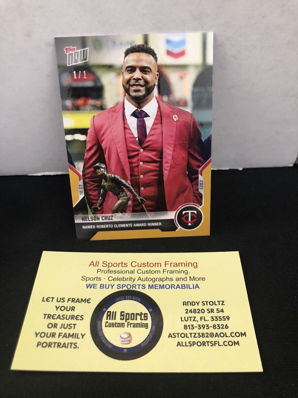 Nelson Cruz 2021 Topps Now  Gold Parallel 1/1  Clemente Award Winner #1016