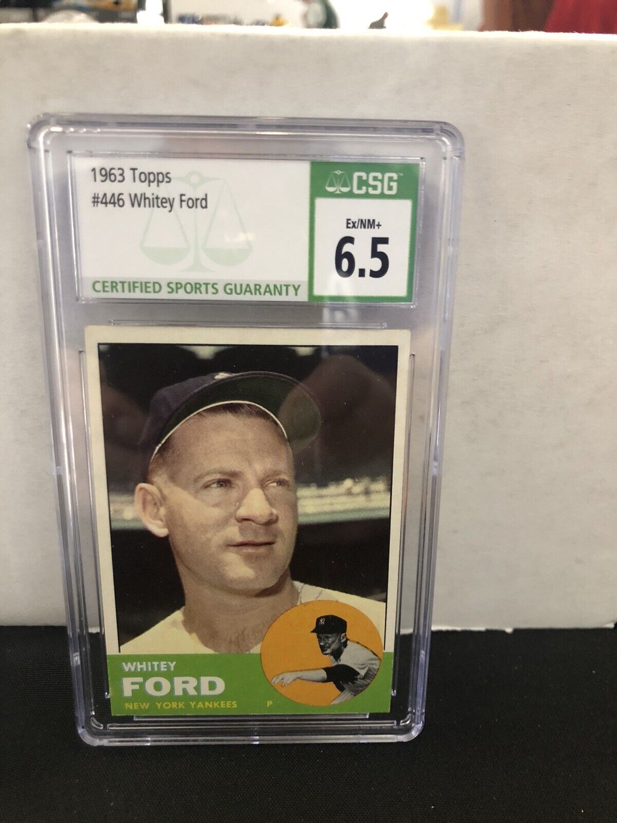 1963 Topps Whitey Ford #446 CSG 6.5 Clean Card  1005874010