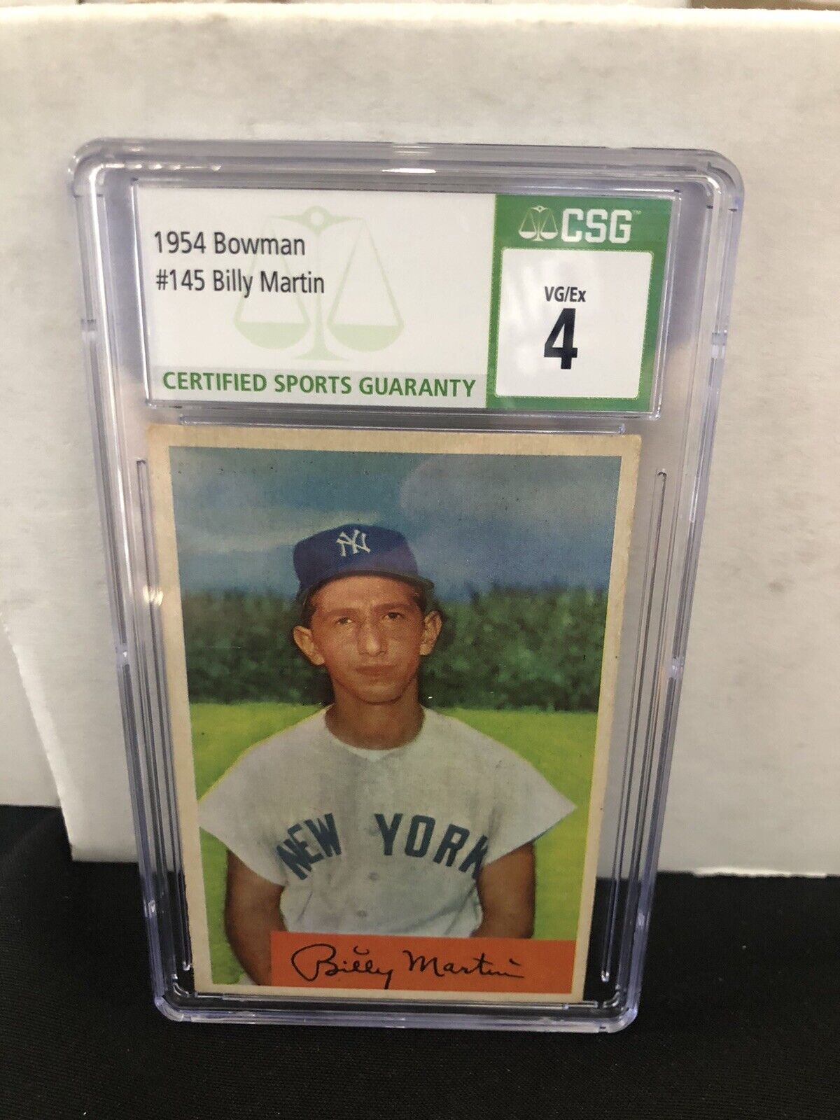 1954 BOWMAN #145 BILLY MARTIN NEW YORK YANKEES CSG VG-EX 4