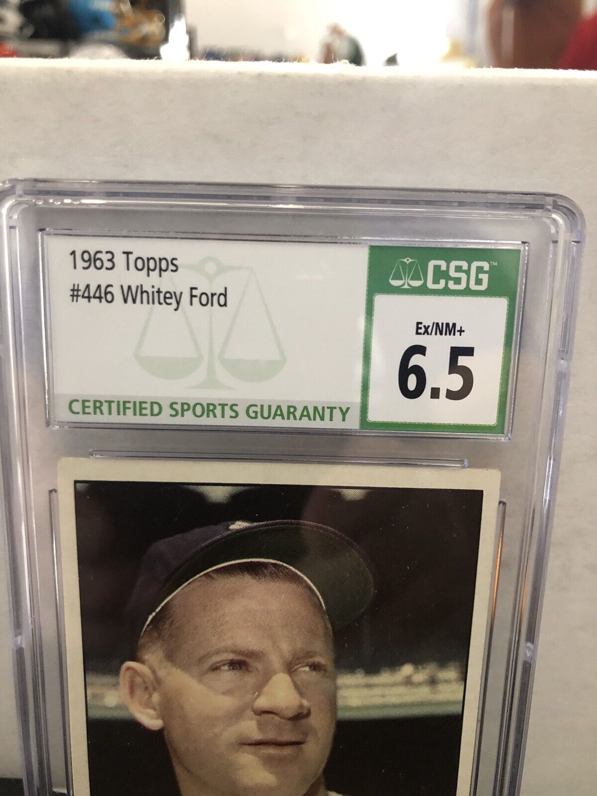 1963 Topps Whitey Ford #446 CSG 6.5 Clean Card  1005874010