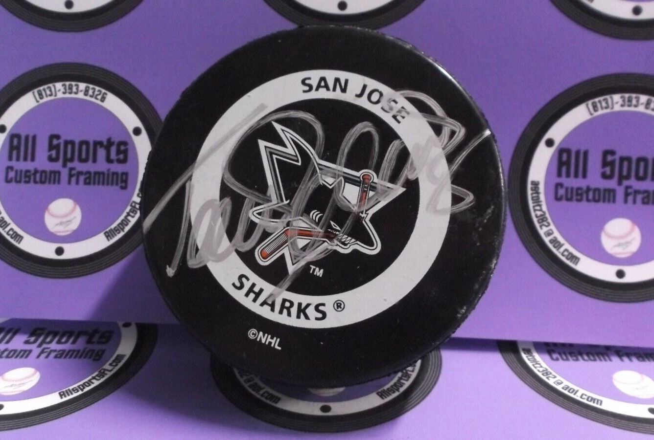 Teemu Selanne San Jose Sharks Autographed NHL Official Game Puck JSA #VV50662