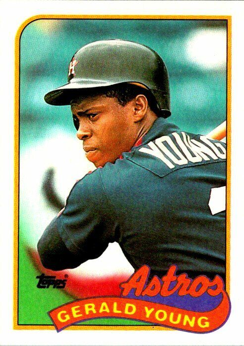 Gerald Young Houston Astros 1989 Topps Misprint Card Junior Ortiz Backside