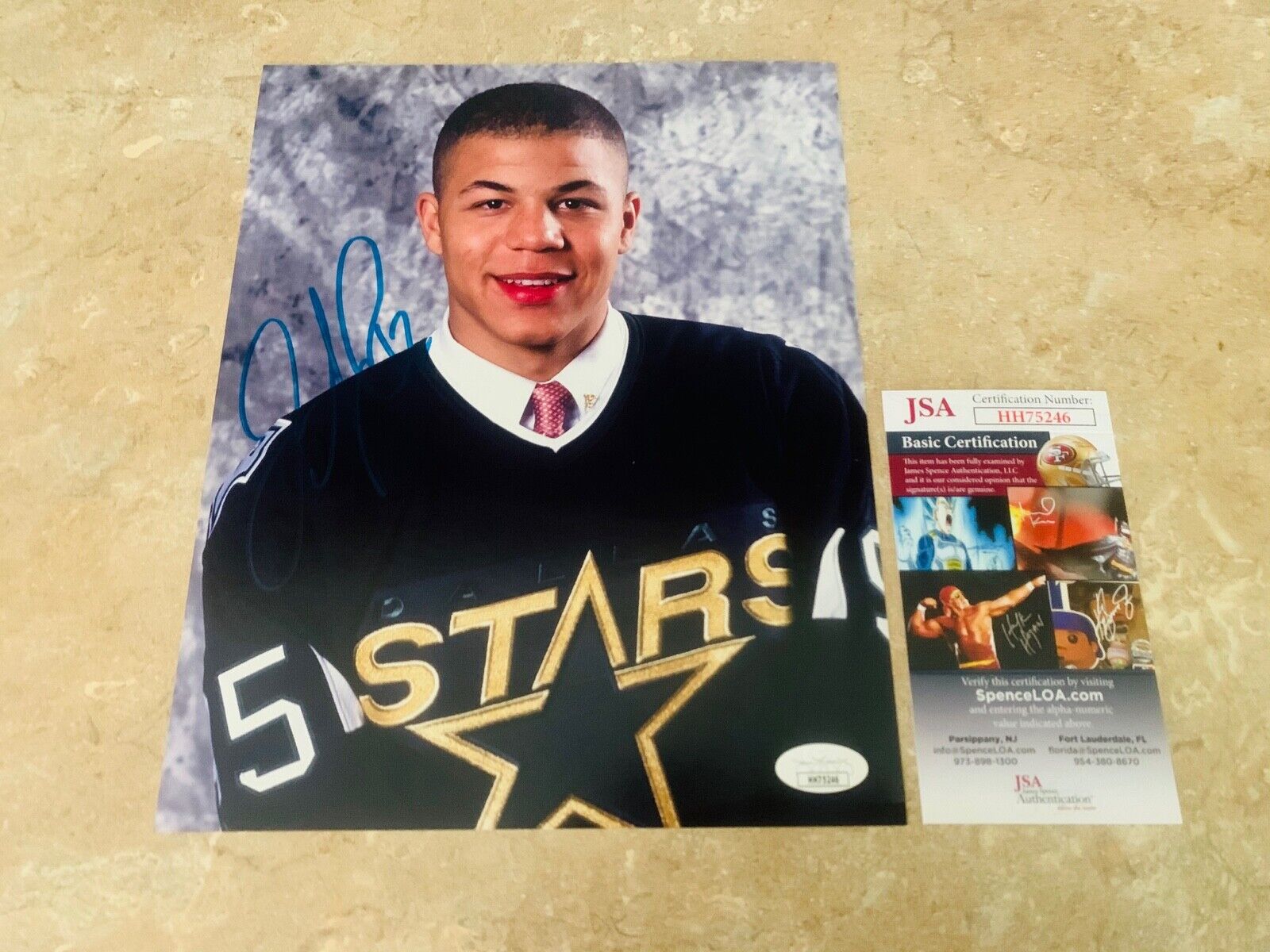 Jarome Iginla Dallas Stars Rookie Autographed 8x10 Photo JSA COA #HH75246