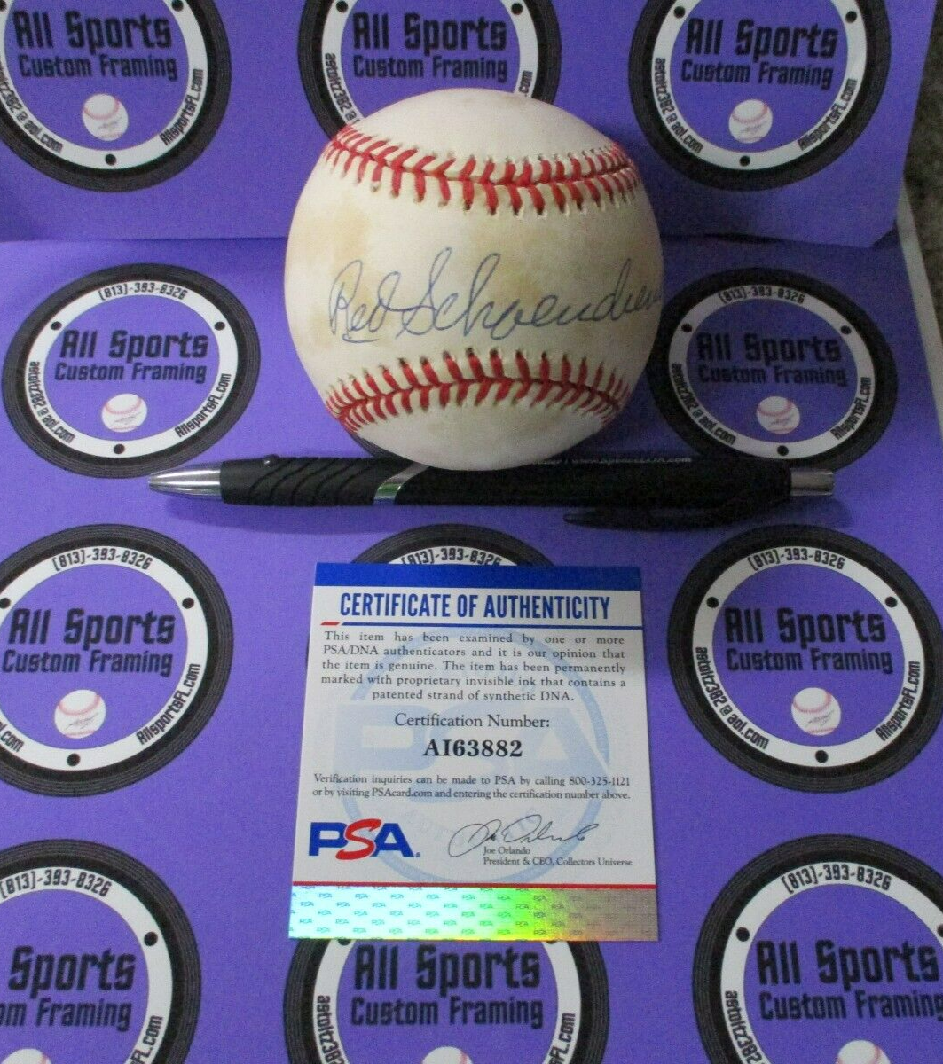 Red Schoendienst St. Louis Cardinals Autographed Rawlings Baseball PSA #AI63882