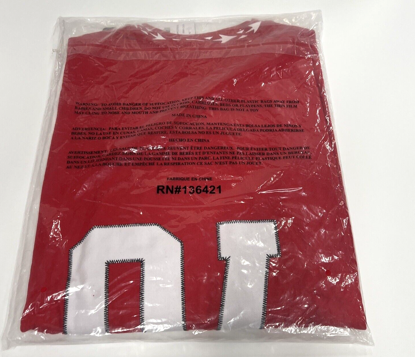 Tampa Bay Buccaneers Red Large Size T Shirt NFL Licensed 76 Est Shirt NEW in Bag