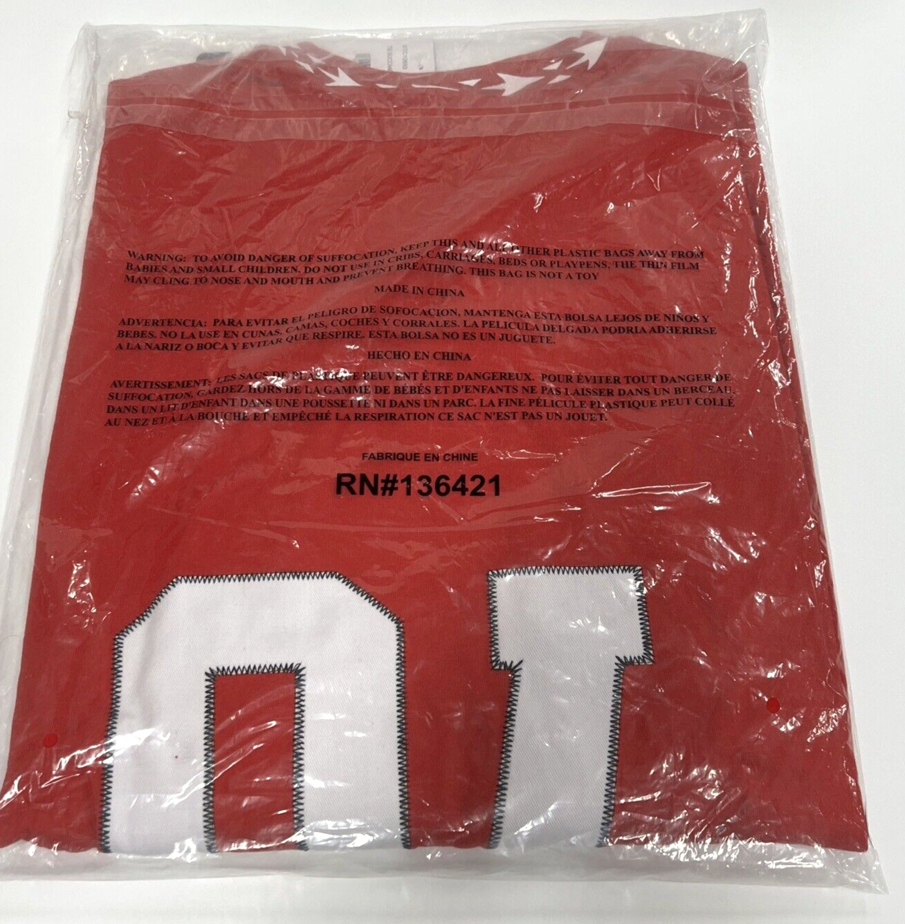 Tampa Bay Buccaneers Red Large Size T Shirt NFL Licensed 76 Est Shirt NEW in Bag