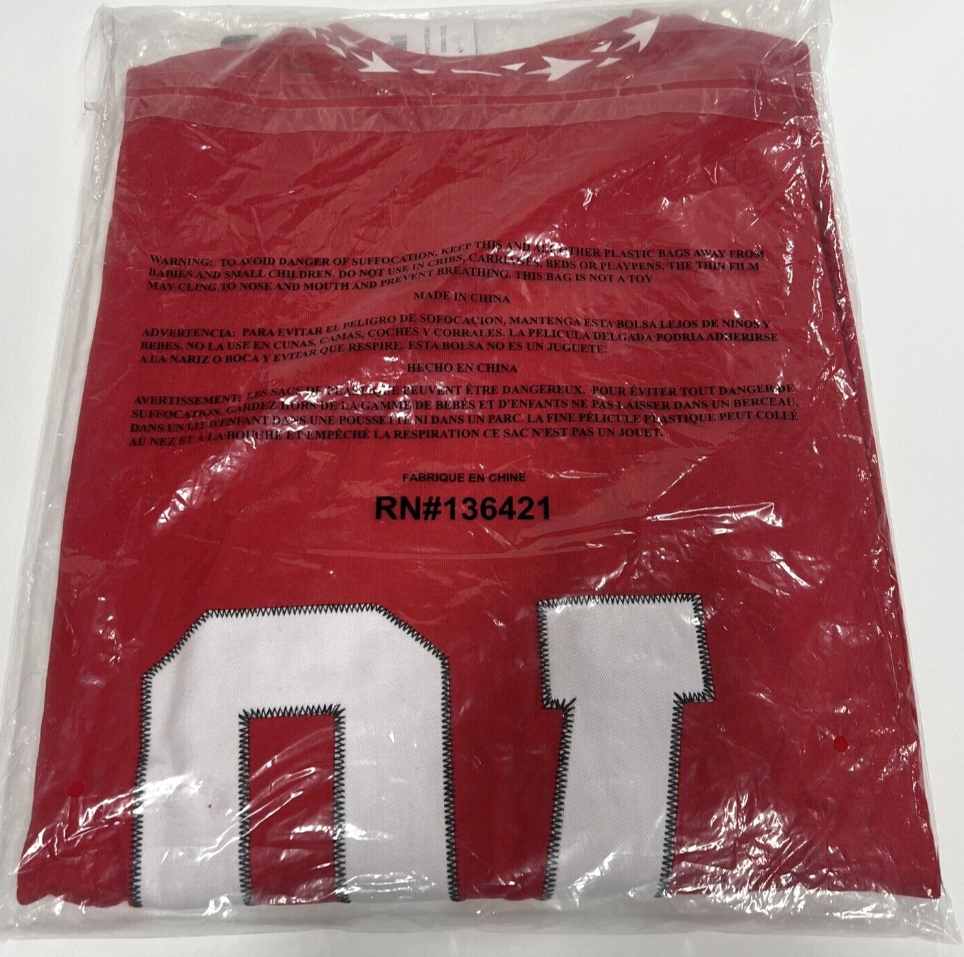 Tampa Bay Buccaneers Red Large Size T Shirt NFL Licensed 76 Est Shirt NEW in Bag