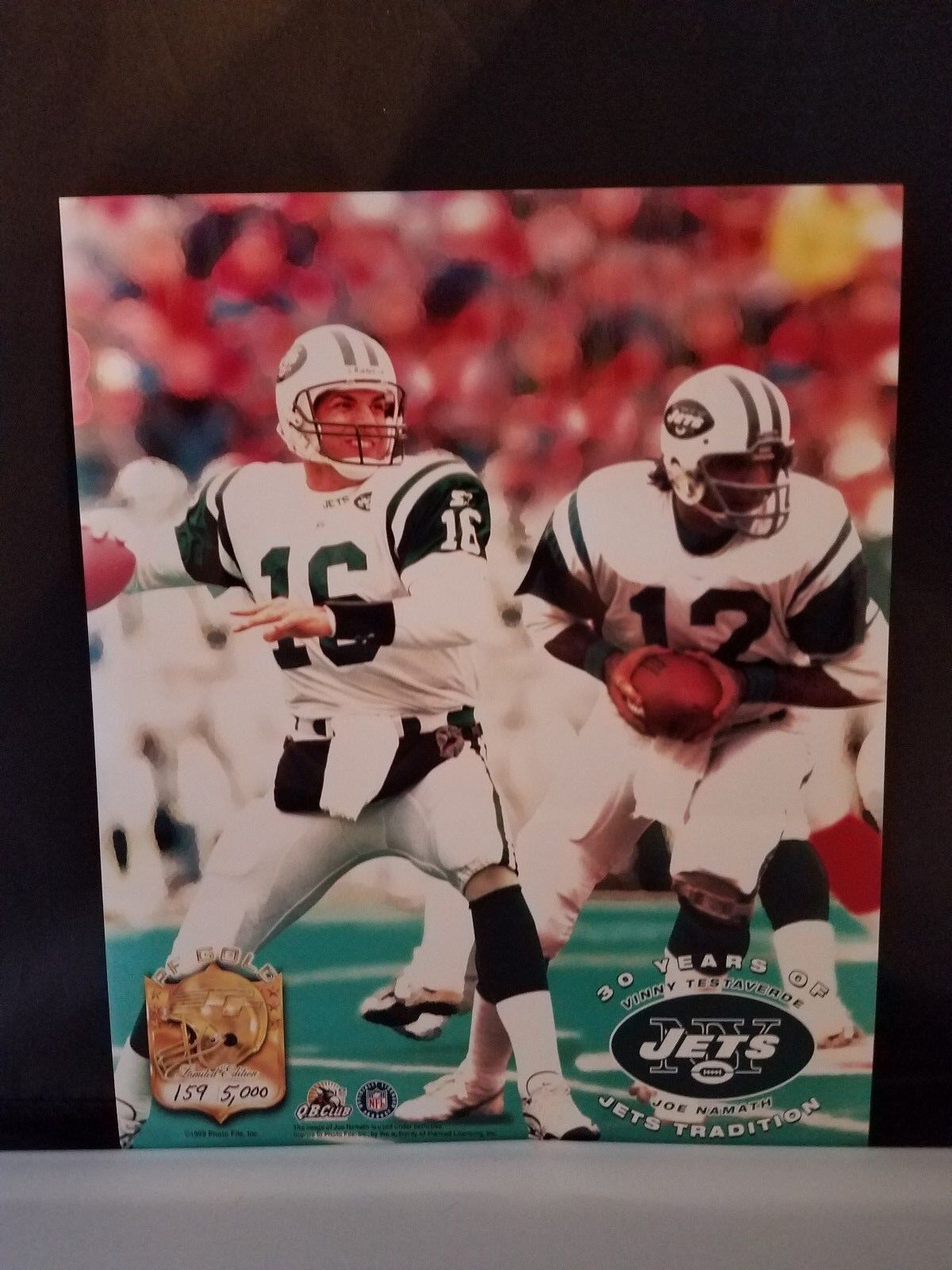 Vinny Testaverde/Joe Namath New York Jets 8 X10 Photo file Ltd Ed