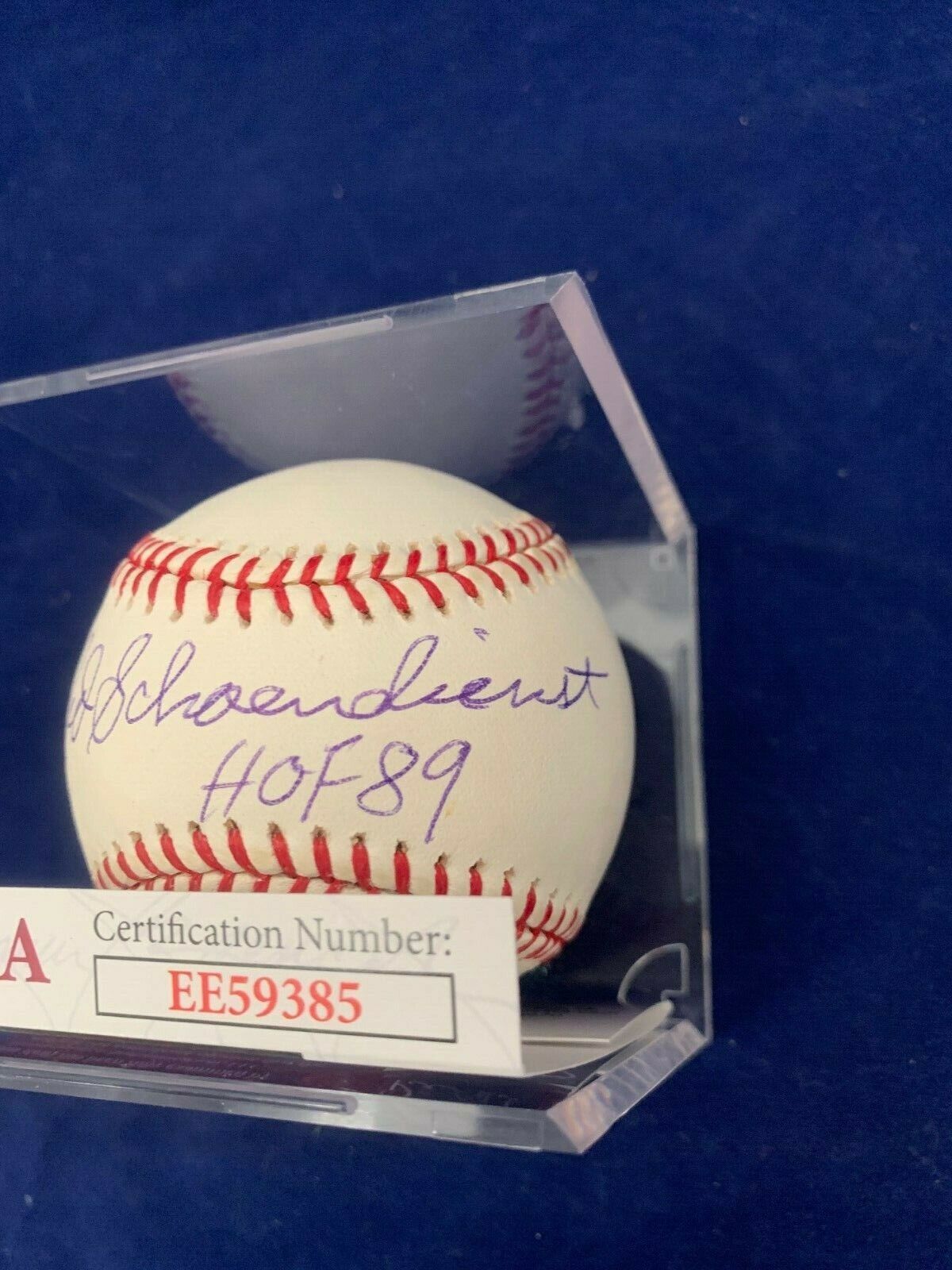 Red Schoendienst Hall of Fame 1989 Signed Baseball with JSA COA