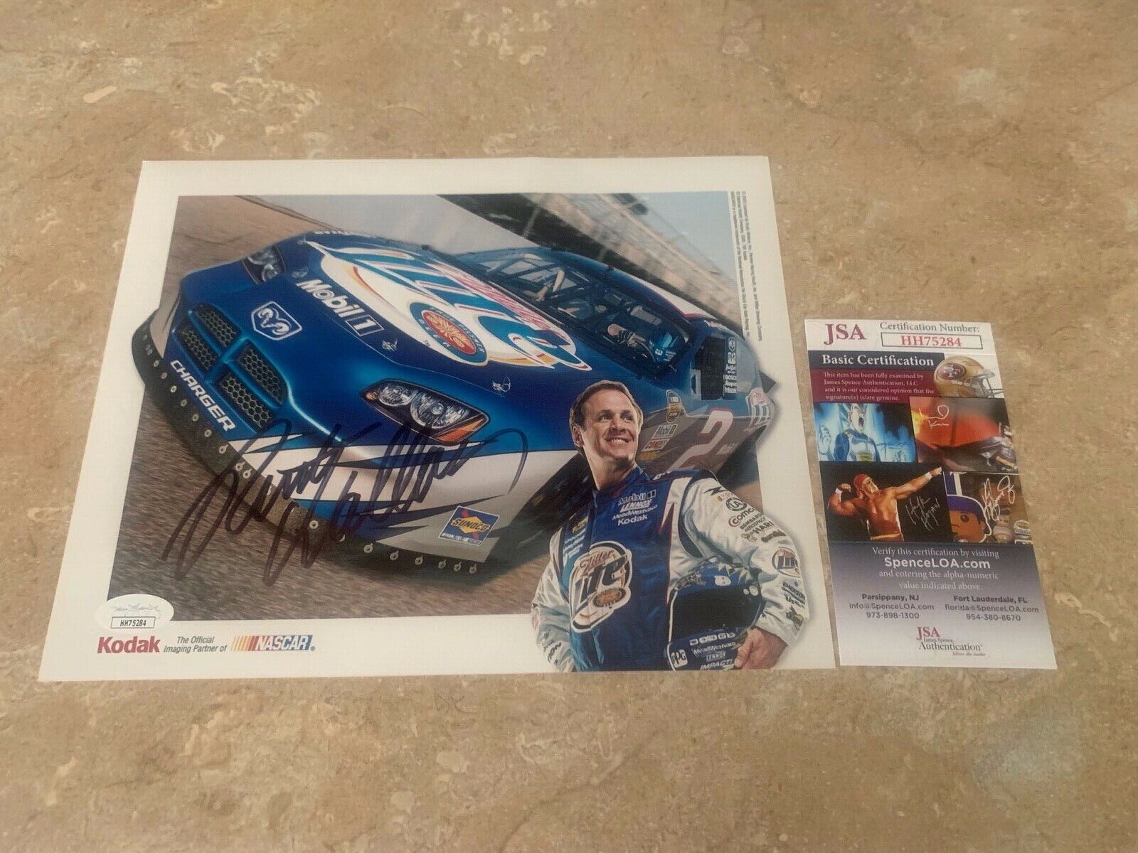 Rusty Wallace #2 Miller Lite Autographed Nascar 8x10 Photo B JSA COA #HH75284