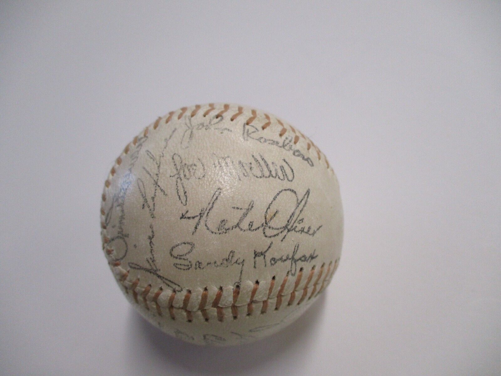 MLB Dodgers 1960's Stadium Stamped Baseball Sandy Koufax Drysdale Alston