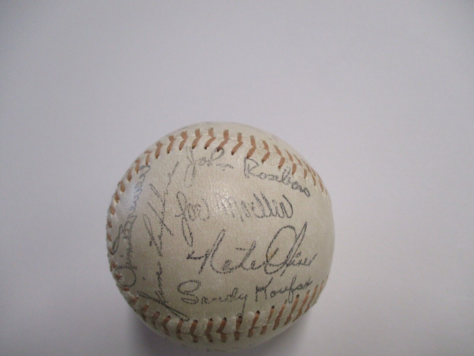 MLB Dodgers 1960's Stadium Stamped Baseball Sandy Koufax Drysdale Alston