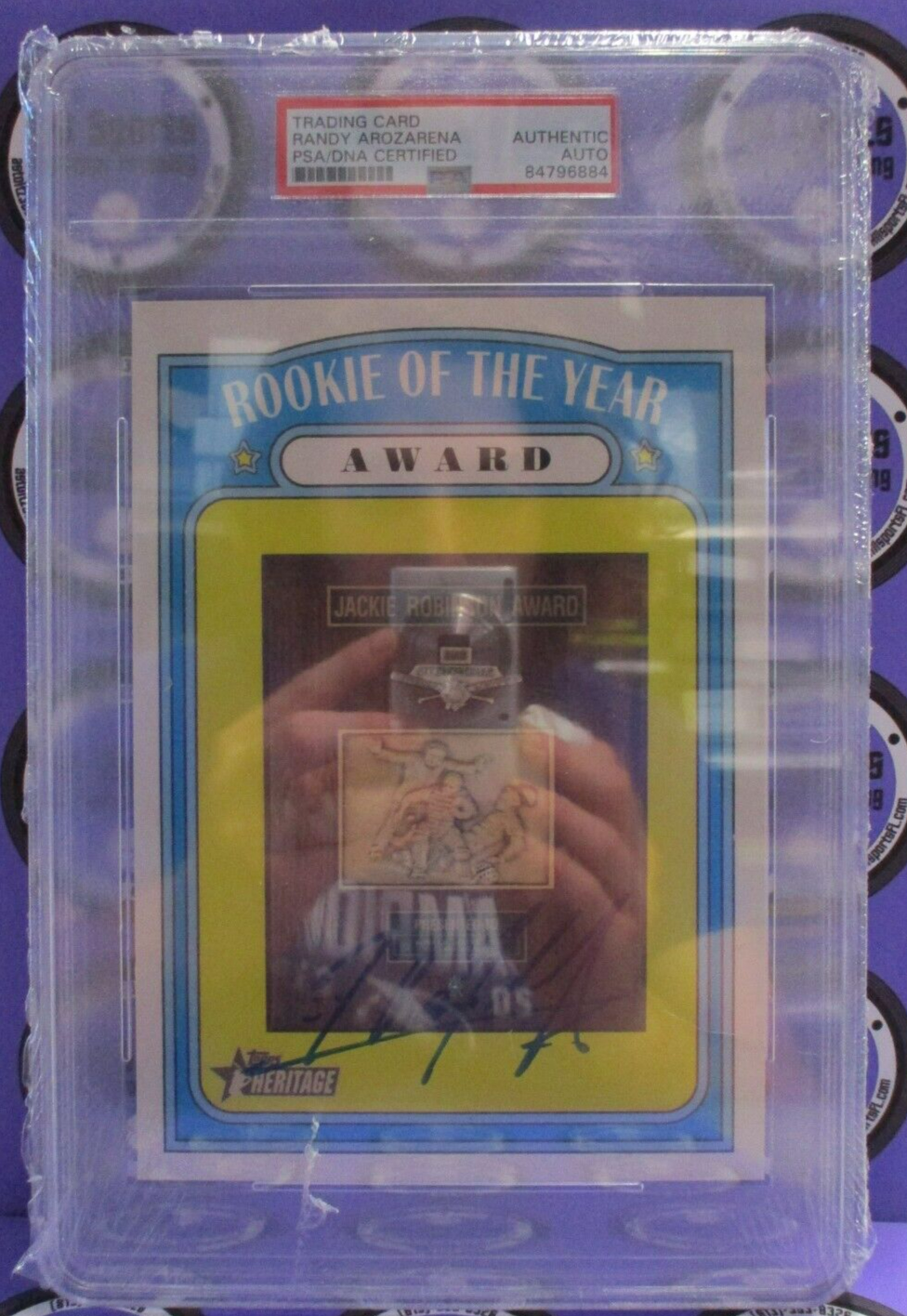 Randy Arozarena Autographed Signed Topps 5x7 ROY Card #44/49 PSA Slab #84796884