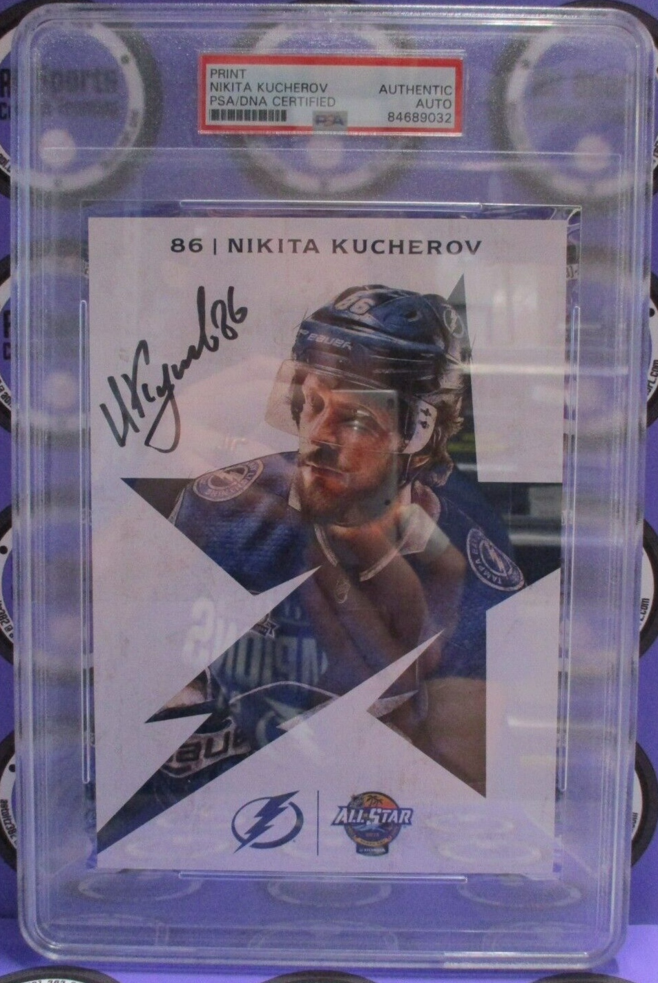 Nikita Kucherov Autographed Signed Rare 2018 AllStar 5x7 Card PSA Slab #84689032