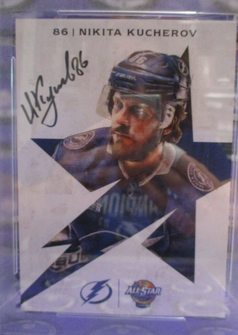 Nikita Kucherov Autographed Signed Rare 2018 AllStar 5x7 Card PSA Slab #84689032