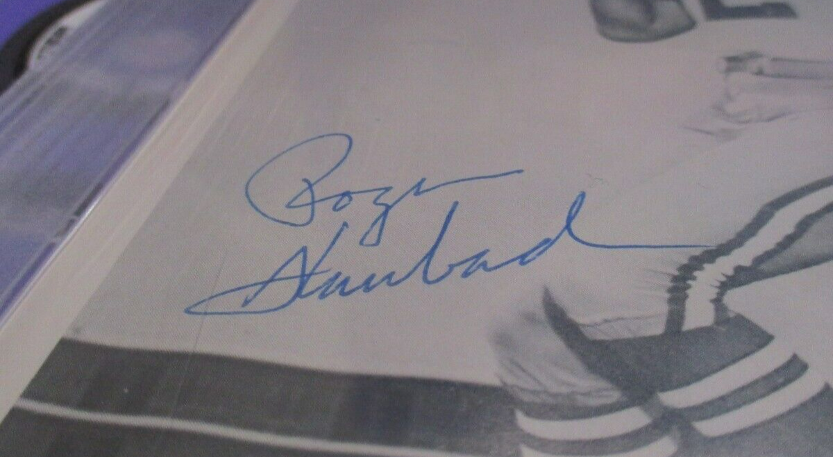 Roger Staubach Autographed Signed 5x7 B&W Cowboys Team Photo PSA Slab #84796858