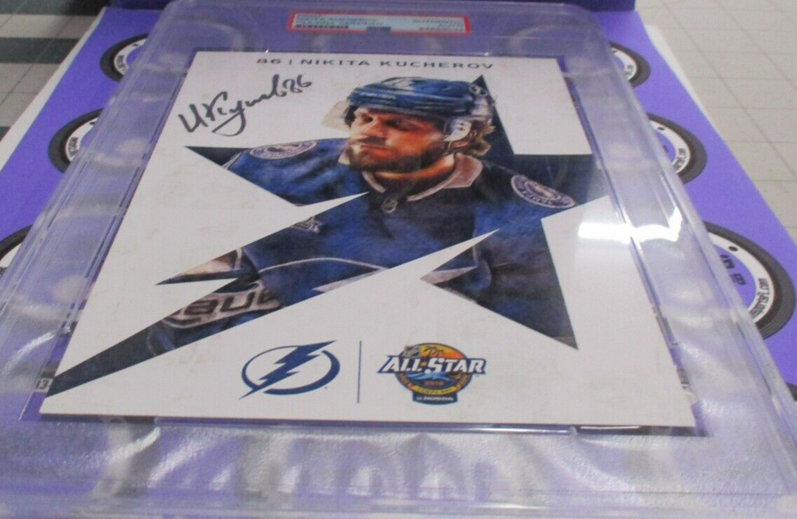 Nikita Kucherov Autographed Signed Rare 2018 AllStar 5x7 Card PSA Slab #84689032