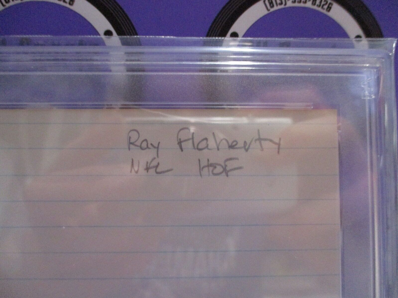 Ray Flaherty Giants HOF 1976 Autographed Signed Index Card PSA Slab #84688673