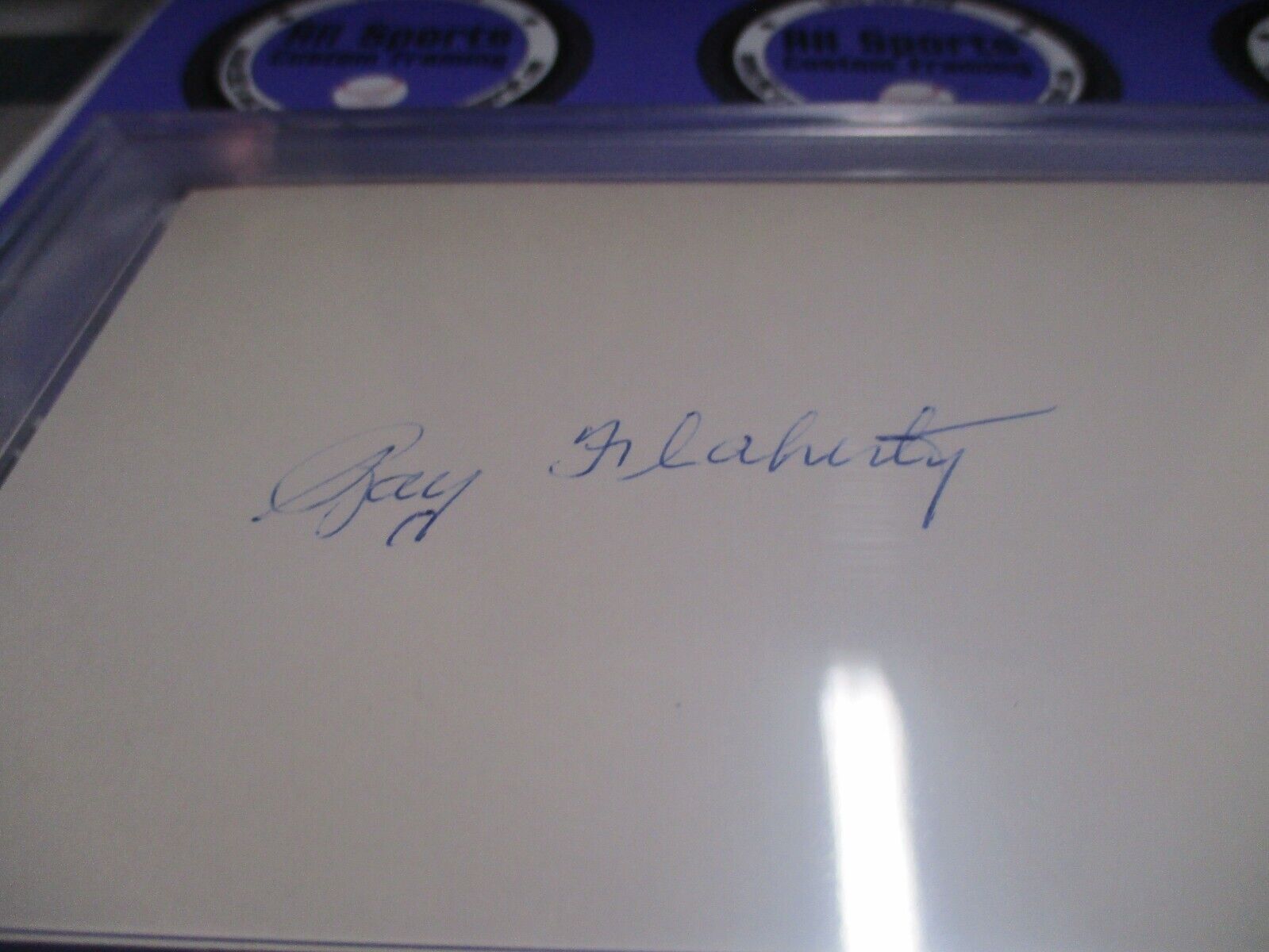 Ray Flaherty Giants HOF 1976 Autographed Signed Index Card PSA Slab #84688673