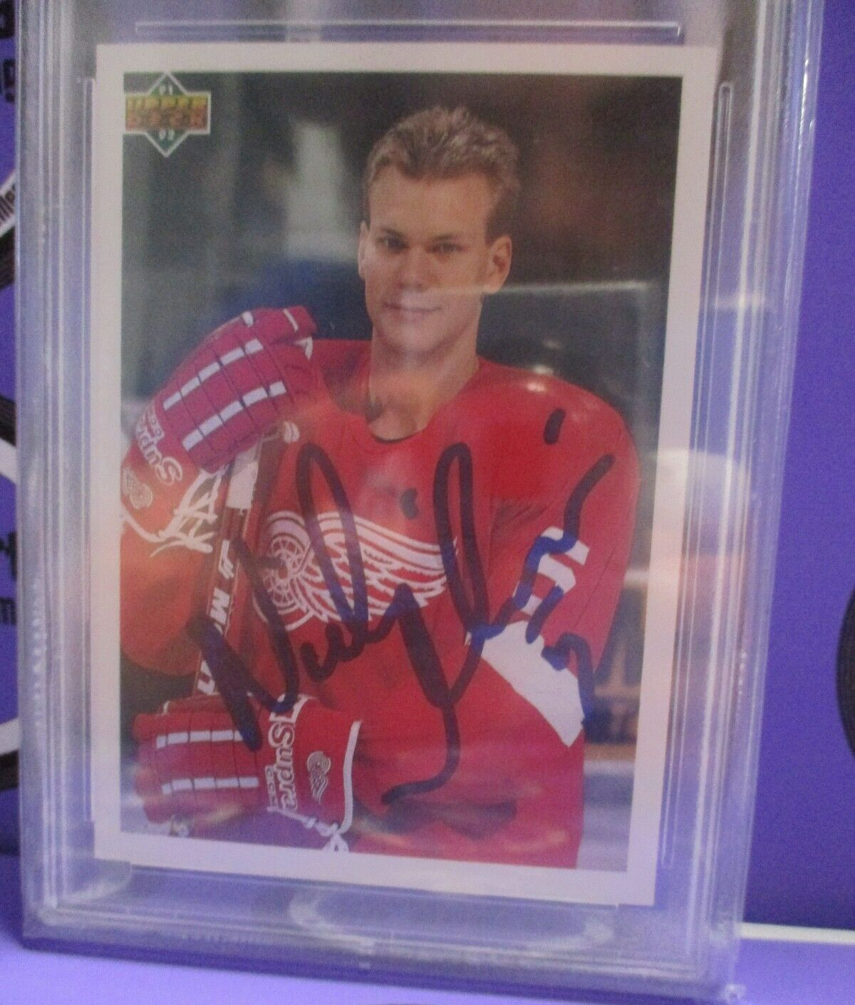 Nicklas Lidstrom Autographed Signed 1991-92 Young Guns Card PSA Slab #84687725