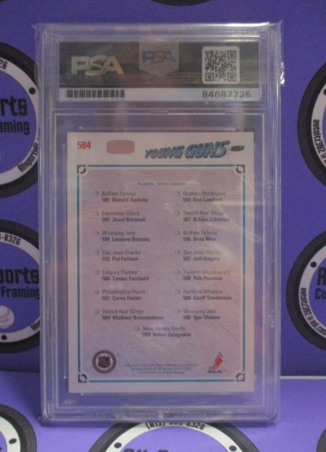 Nicklas Lidstrom Autographed Signed 1991-92 Young Guns Card PSA Slab #84687725