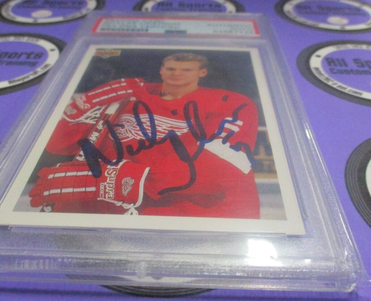 Nicklas Lidstrom Autographed Signed 1991-92 Young Guns Card PSA Slab #84687725