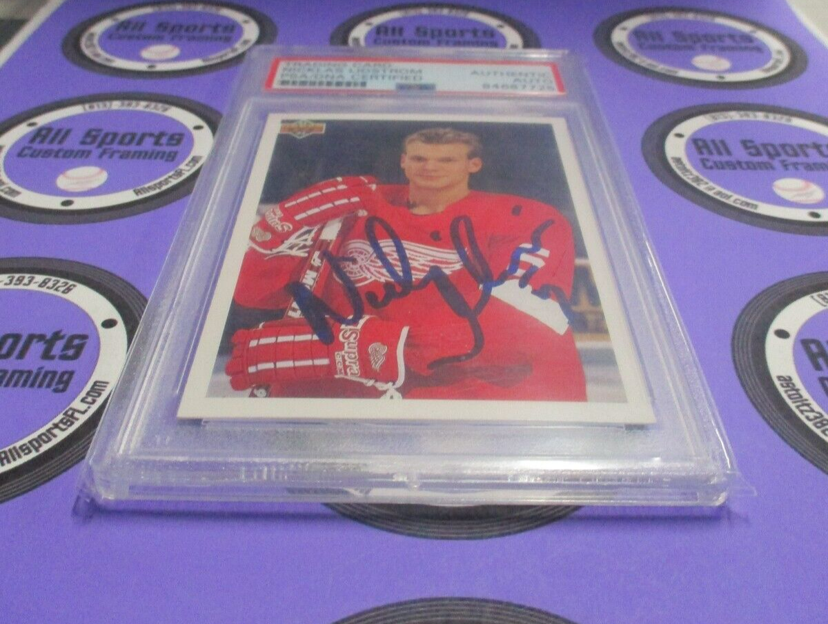 Nicklas Lidstrom Autographed Signed 1991-92 Young Guns Card PSA Slab #84687725