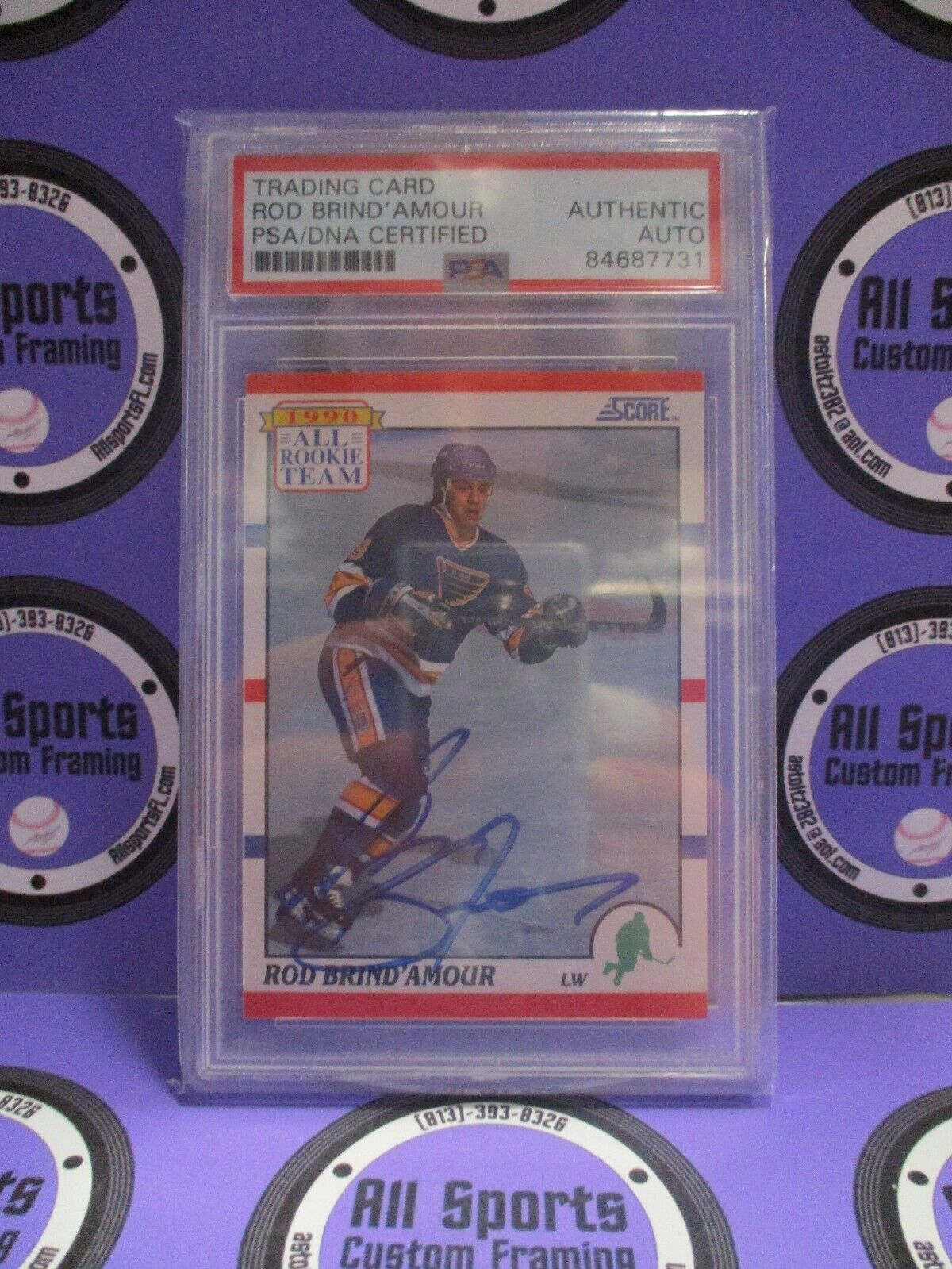 Rod Brind'Amour Autographed Signed 1990-91 Score Rookie Card PSA Slab #84687731