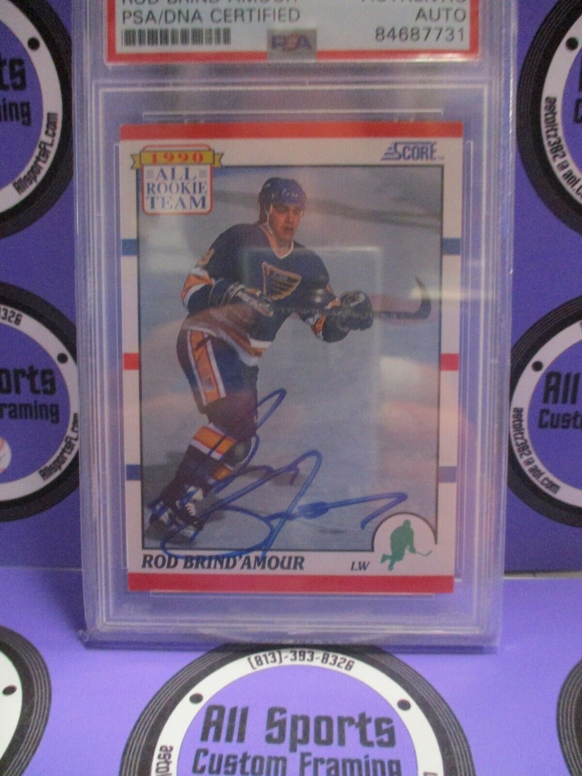 Rod Brind'Amour Autographed Signed 1990-91 Score Rookie Card PSA Slab #84687731