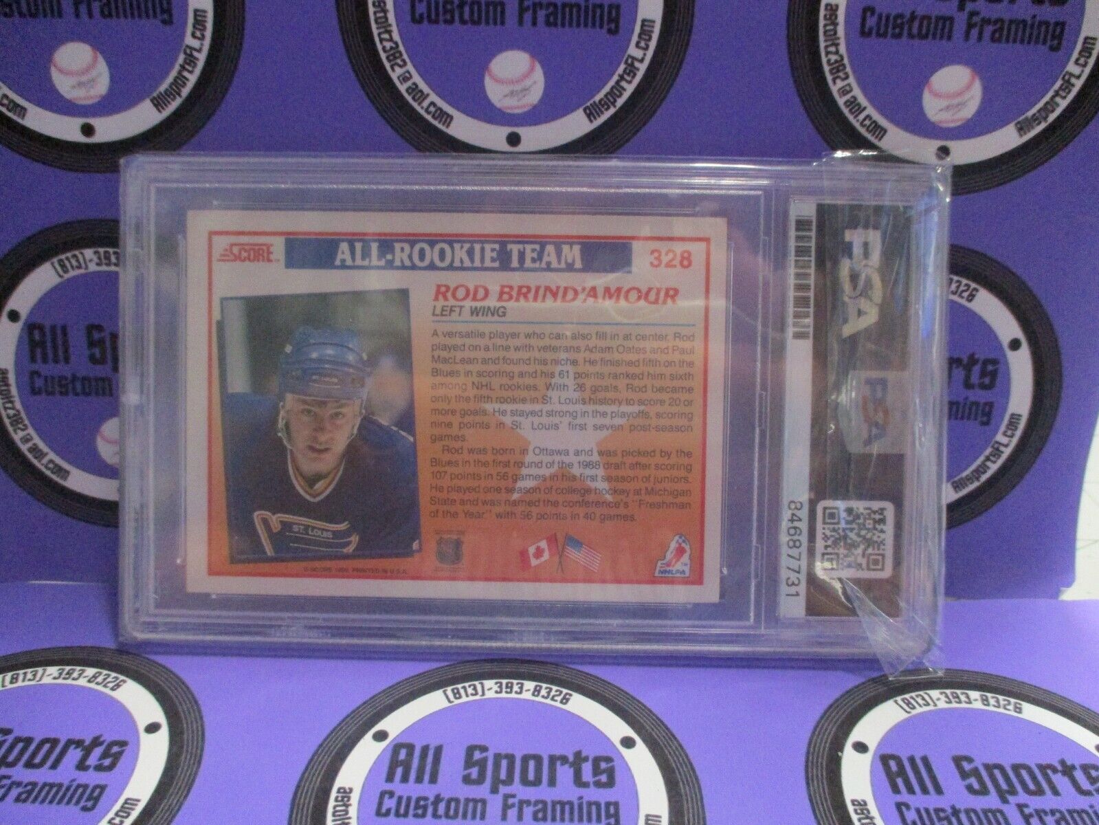 Rod Brind'Amour Autographed Signed 1990-91 Score Rookie Card PSA Slab #84687731