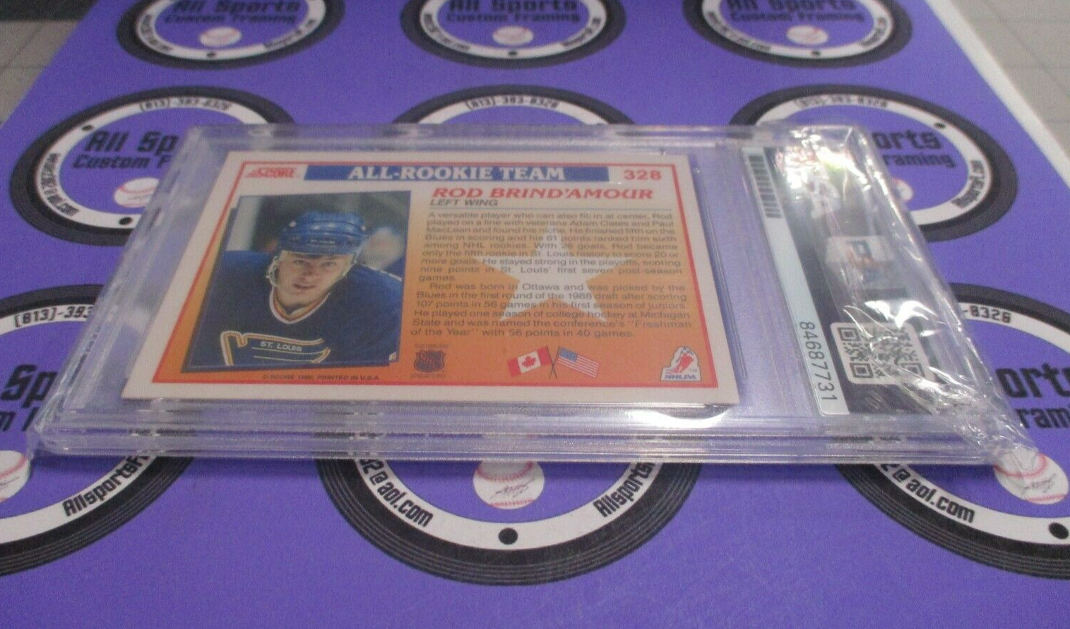 Rod Brind'Amour Autographed Signed 1990-91 Score Rookie Card PSA Slab #84687731