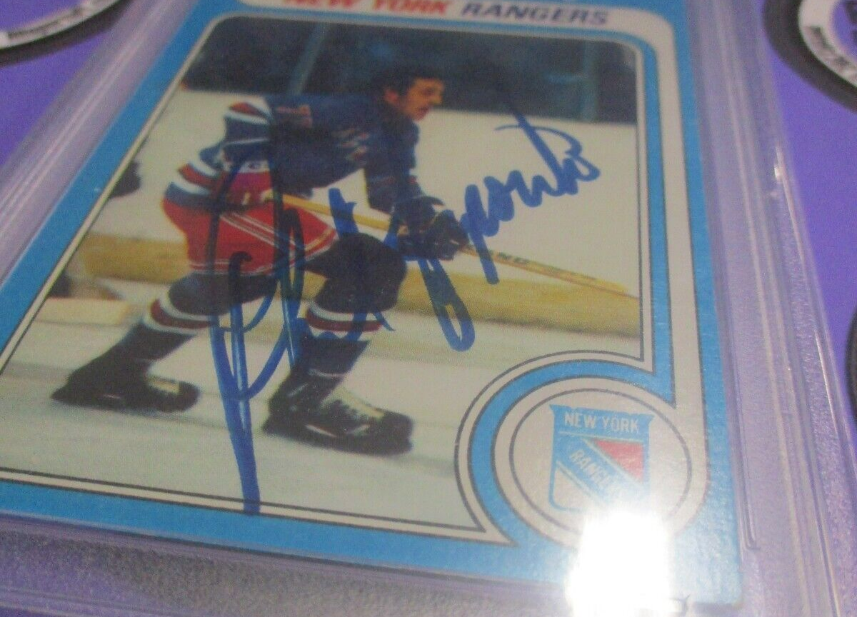 Phil Esposito Rangers Autographed Signed 1979-80 Topps Card PSA Slab #84688567