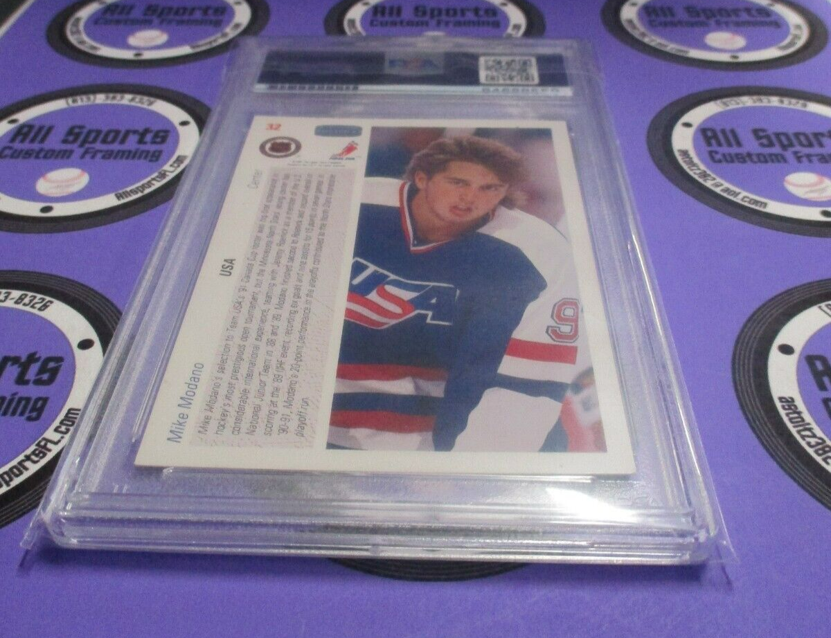 Mike Modano USA Autographed Signed 1991-92 Upper Deck Card PSA Slab #84688559