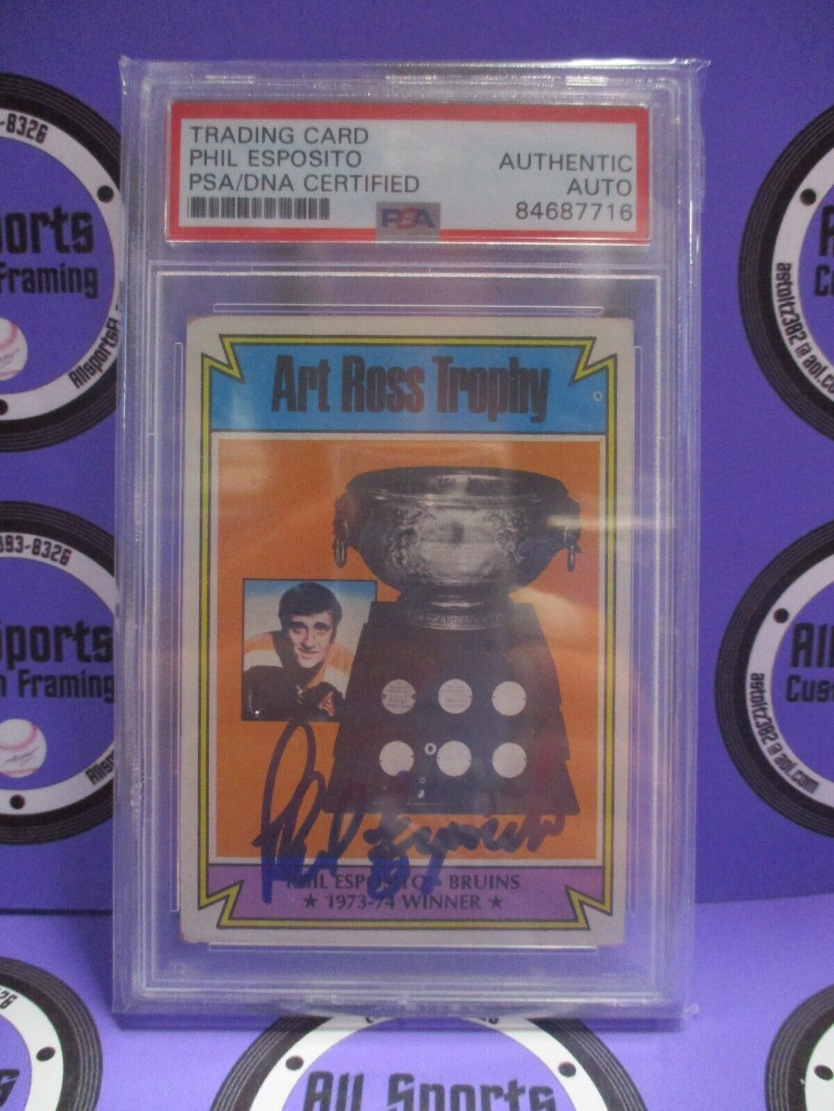 Phil Esposito Bruins Autographed Signed 1975-76 Topps Card PSA Slab #84687716