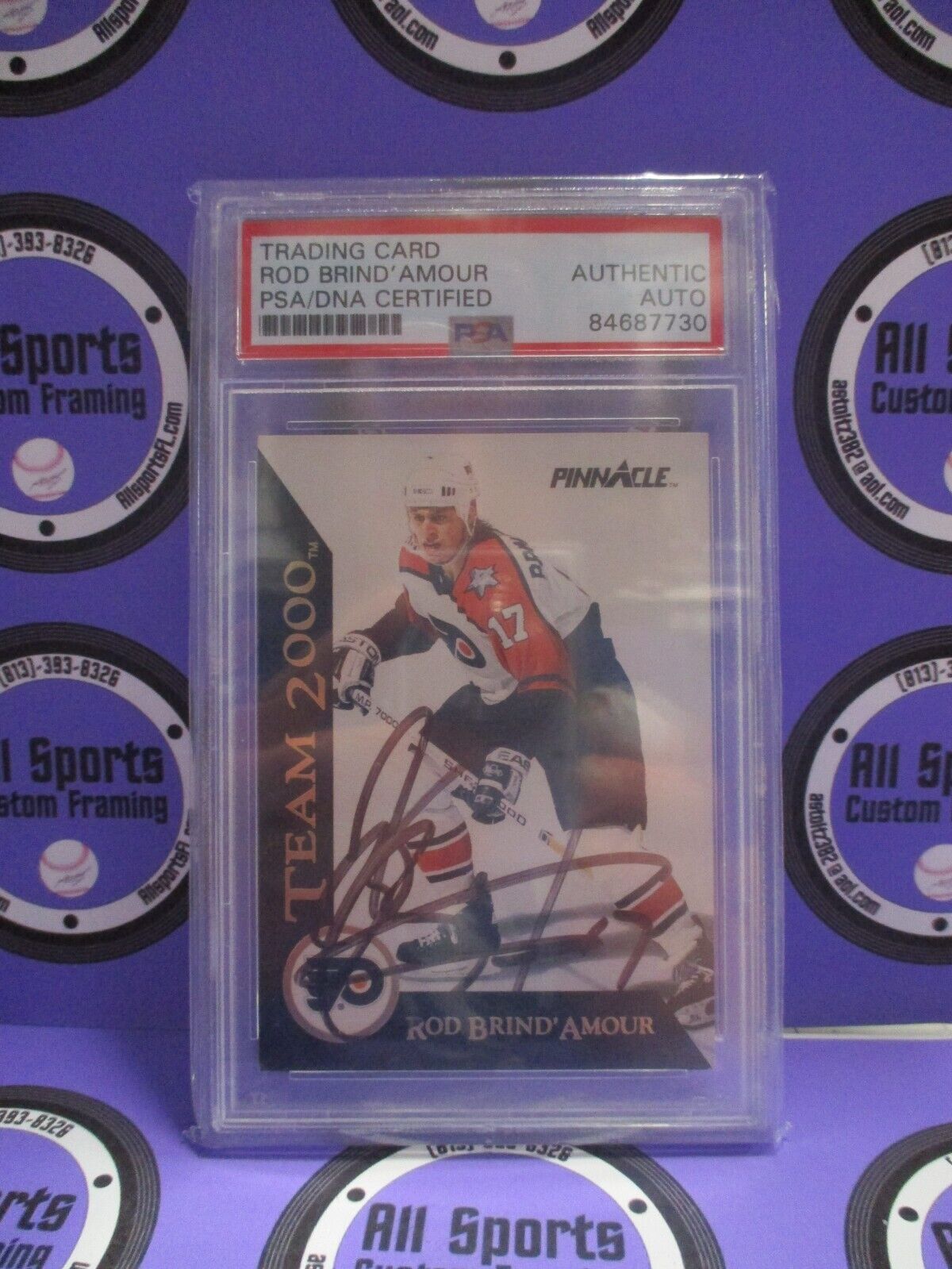 Rod Brind'Amour Autographed Signed 2000 Pinnacle Team Card PSA Slab #84687730